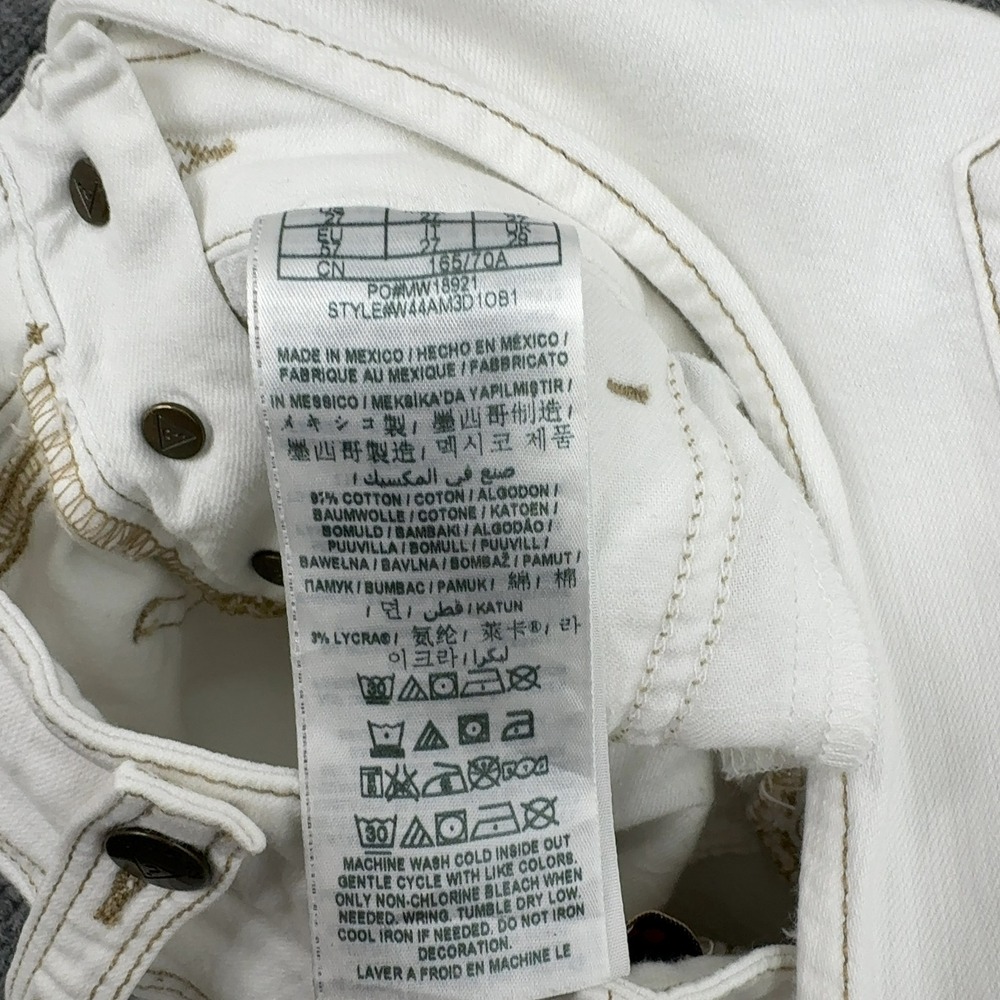 Guess Overalls Womens 29 White Cotton Distressed Ripped Slim Casual Streetwear - Picture 9 of 10